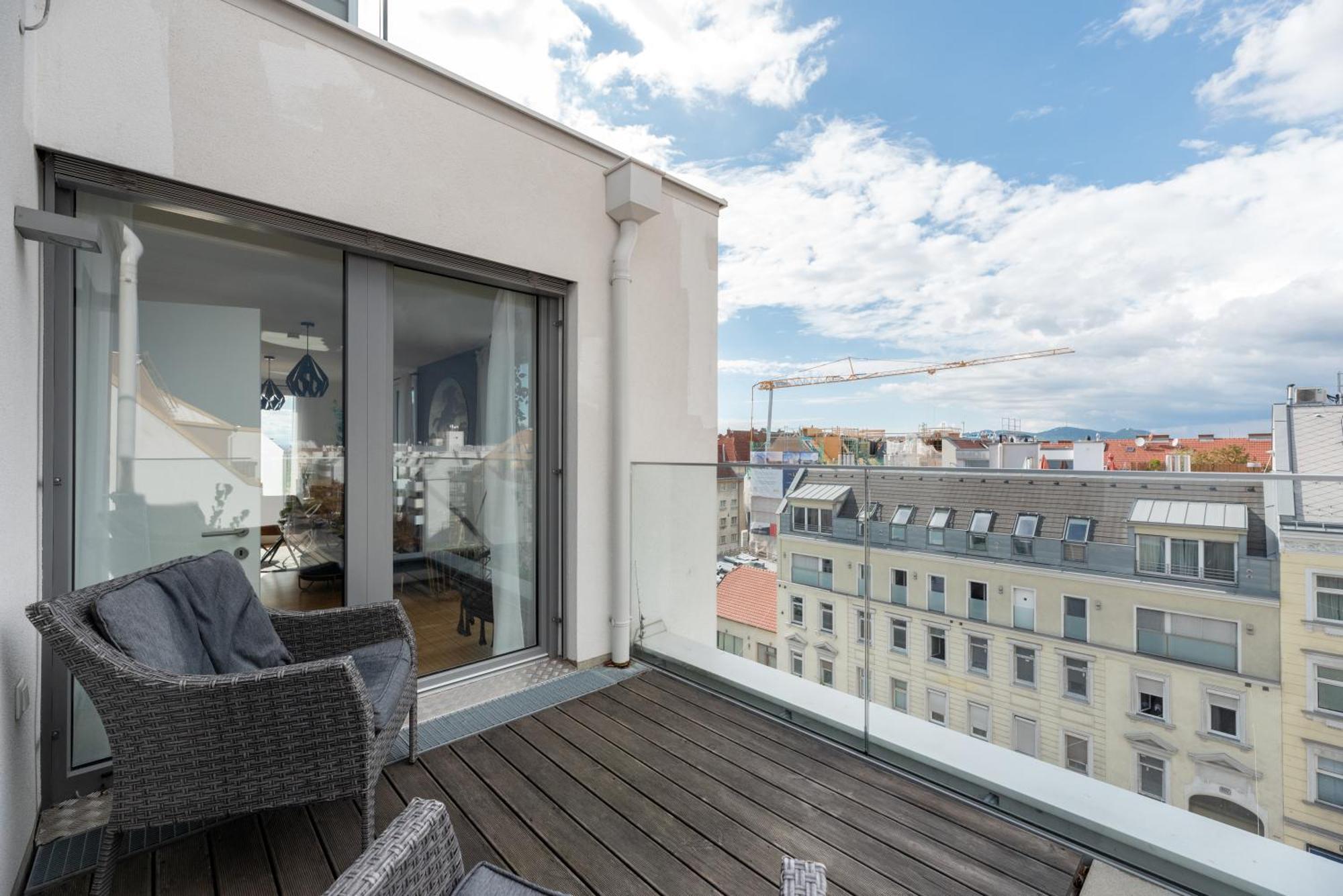 Apartment Mit Traumhafter Dachterrasse & Weitblick Wien Eksteriør bilde